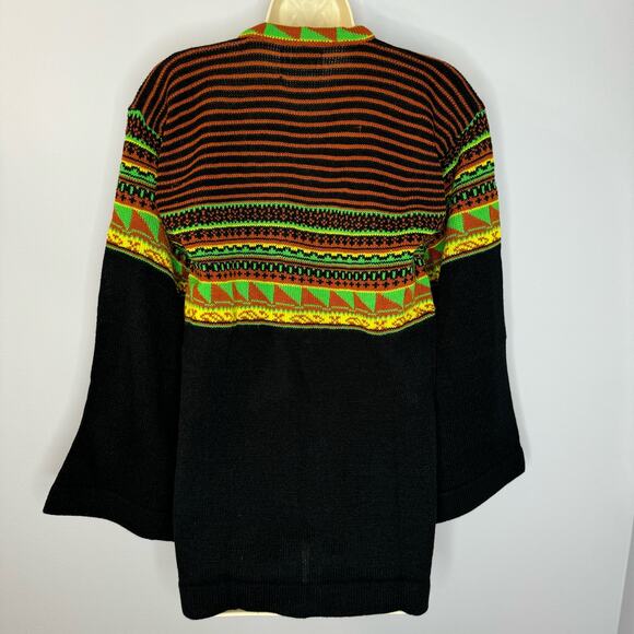 Helen Sue Vtg 70s Southwest Motifs Print Cardigan Tassel Tie Closure Bohemian - Picture 14 of 14